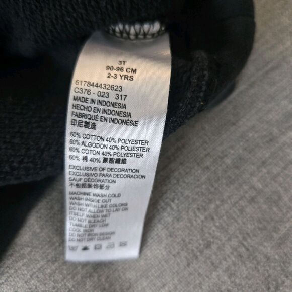 Nike Air Toddler 3T Pullover Sweatshirt Black And Gray - Picture 5 of 6